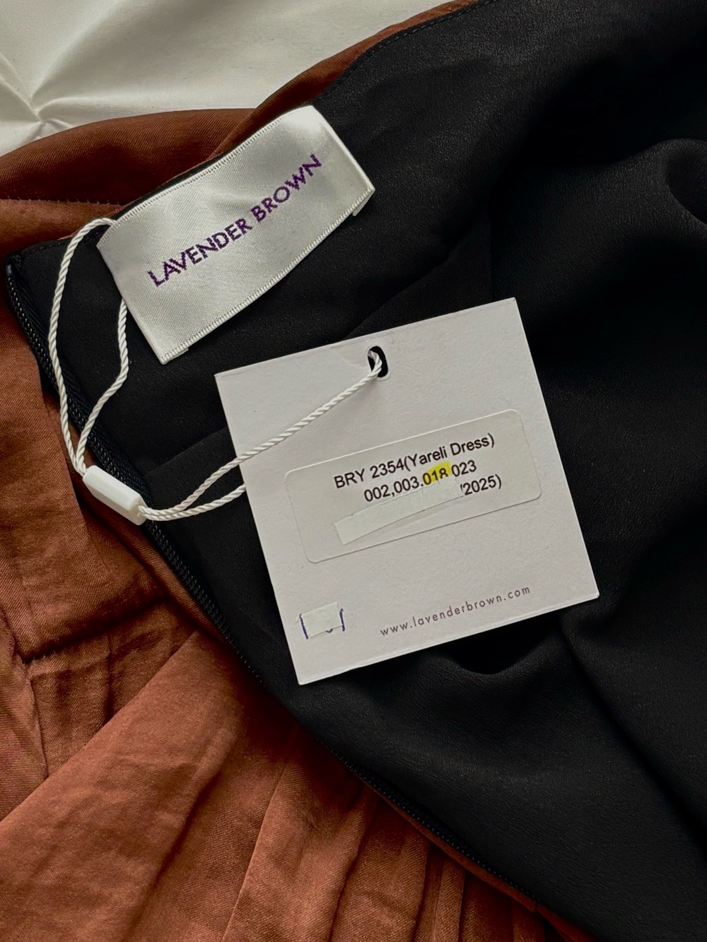 Lavender Brown Yareli Dress, Brown/Bronze High-Neck Maxi Dress, L/XL, NWT - Picture 9 of 9